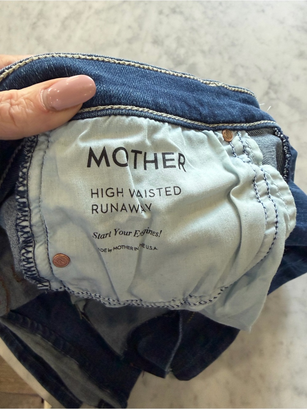 MOTHER High Waisted Runaway Jeans 29 Start Your Engines Flare WORN 1x Like new! - Picture 6 of 9